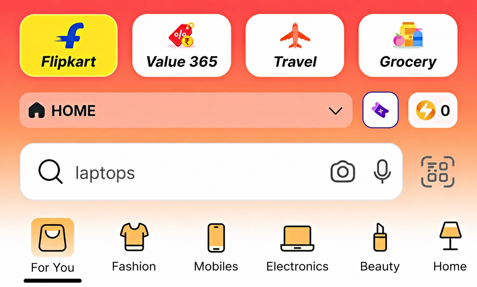 Flipkart Top Header